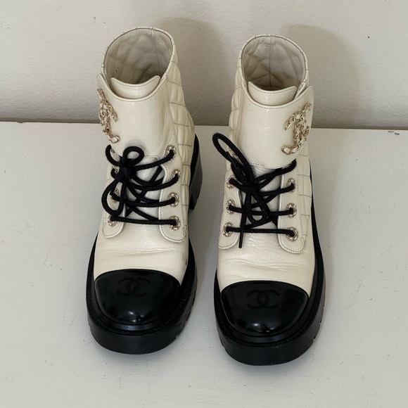 Chanel Combat Boots Sz 37 - Picture 2 of 15